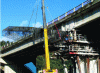 Figure 22 - Demolition and replacement of a pier head on the Fozières bridge on the A75 freeway, after temporary shoring of the deck (Crédit CEREMA).