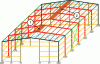 Figure 54 - Examples of areas where the roofing acts on the ridge purlin