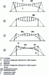Figure 7 - Cable girders: possible (non-exhaustive...) organizations