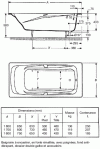 Figure 2 - Drop-in bathtub, enamelled cast iron, with handles, non-slip base, double-curved backrest and armrests