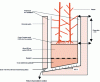 Figure 16 - Schematic cross-section of a reed-planted drying bed with concrete construction (Credit: Liénard)