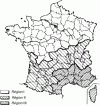 Figure 1 - Rainfall regions in France