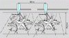 Figure 10 - Example of modulation in the forward slant position of a B 747 for an A 300 and a B 757