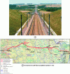 Figure 1 - Visual of the LGV line in Seine et Marne and its route on a regional map (Credit RFF).