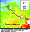 Figure 4 - Example of seismic acceleration propagation along a road route