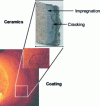 Figure 19 - Impregnation with spalling of a bauxite refractory used in a steel ladle