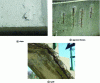 Figure 25 - Defects caused by carbonation-induced corrosion of reinforcement visible on the concrete surface
