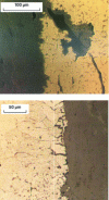Figure 12 - Local corrosion penetration observed on archaeological objects [43].