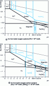 Figure 2 - Eh-pH diagrams (after [23])