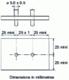 Figure 8 - Flat test tube with conical pin electrodes