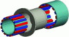 Figure 1 - Exploded view of a radial magnetic coupling with magnets