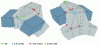 Figure 12 - Example of geometric representation of claws (blue dots: completely free coordinates; green dots: fixed radii; red dots: fixed radii and dimensions)