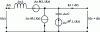 Figure 17 - Equivalent electrical diagram of the non-reciprocal microstrip cell with asymmetrical cross-section