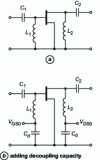 Figure 23 - Polarization through the microwave matching elements of a transistor