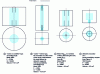 Figure 17 - Cross-sectional views of cavities, comparative dielectric-loaded dimensions (blue) (TM01 modes)