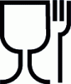 Figure 1 - Glass-fork symbol for objects or materials that may come into contact with food, food products and beverages.
