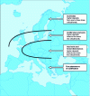 Figure 4 - Acid rain and deposition in Europe (from Eurotrac Executive Summary, 1997)