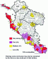 Figure 10 - Forest fire risk map from the departmental DFCI plan identifying basins at risk based on the RMA.