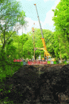 Figure 16 - Pile driving for the installation of a footbridge and road bridges (Photo SIAH)