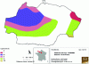 Figure 16 - 1:250,000 soil map of the commune of Palaiseau: UCS –5: not described; UCS 29: top of Hurepoix cereal-growing plateau, thick silt on Montmorency millstone clay; UCS 31: edges of the wooded plateaus of Les Alluets, Trappes and Saint Arnoult, of more or less sandy silts on Lozère sands and millstone clay; UCS 33: forest slopes of reworked silts, Stampian sands and Lozère sands on clays and/or paleosols (source: GisSol, 2004).