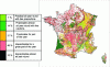 Figure 18 - Potential sensitivity of French forest partitions to a deterioration in their practicability determined on the basis of soil data from the national forest inventory [35].