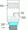 Figure 15 - Schematic representation of a fluidized air bed unit in top spray configuration