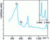 Figure 6 - Raman scattering spectrum of a 0.36 density aerogel