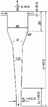 Figure 23 - Cyclone for liquid-liquid separation (dispersed light phase)