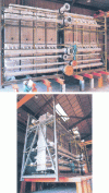 Figure 20 - Front and side views of a plate heat exchanger battery (photos Nordon Cryogénie)