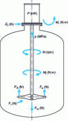 Figure 2 - Forces acting on the rotating agitator