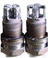 Figure 12 - Deposits generated by the combustion of COVSi on spark plugs of biogas upgrading engines [46].