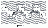 Figure 12 - Fiber overlap of rotor blade leading edges in a disk refiner