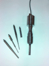 Figure 13 - 20 kHz ultrasonic probe with various associated microprobes