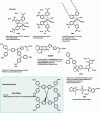 Figure 12 - Examples
of dyes and organic semiconductor p used in the active layer of dye
nanocrystalline photovoltaic cells