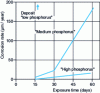 Figure 1 - Influence of deposit composition on resistance to phosphoric acid (75% by mass) at 40°C