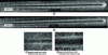 Figure 9 - Nickel-boron coatings produced from a bath stabilized with lead and thallium salts, heat-treated after a scratch test