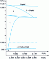 Figure 4 - FeO and FeS binary equilibrium diagram