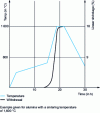 Figure 15 - Typical sintering cycle with associated shrinkage