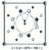 Figure 4 - Coincidence mesh of a bicrystal of cubic structure delimited by the bicolor nodes common to both crystals.