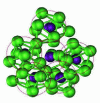 Figure 1 - Structure of Ni81B19 metal glass consisting of an assembly of solute-centered clusters. Ab-initio molecular dynamics simulation