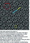 Figure 4 - High-resolution electron microscopy image of a thin icosahedral quasicrystal blade cut perpendicular to a 5-axis (credit: M. Audier, Grenoble).