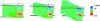 Figure 28 - Distribution of maximum principal stress in the Charpy specimen at different loading levels and in the presence of ductile tearing