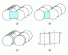 Figure 17 - Geometric solutions for lateral containment of liquid steel in the mould space of a twin-roll casting