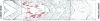 Figure 8 - Solidification structure of a 430 mm diameter ingot of remelted superalloy under slag (liquid wells marked by the addition of Ni beads; segregated veins (red) visible in the upper part of the ingot remelted at 10 kg/min) (Credit Aubert & Duval)