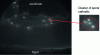 Figure 7 - Fast video image (5,700 frames, 10 µs exposure time) of the electric arc during Ti reflow (TIMET).