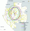 Figure 7 - Scatterplots used to compare spatial distribution in a multi-pathogen seroprevalence survey (Gabon, 2010)