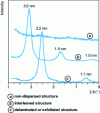 Figure 5 - Typical XRD results for a series of model polymer-silicate blends