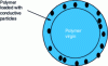 Figure 19 - Cross-section of a core/sheath bicomponent fiber loaded with conductive particles