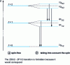 Figure 4 - Fine level structure and corresponding transitions for an atom with one optical electron