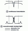 Figure 4 - Principle of light absorption across the monochromator's bandwidth, depending on whether the incident light is continuous or monochromatic